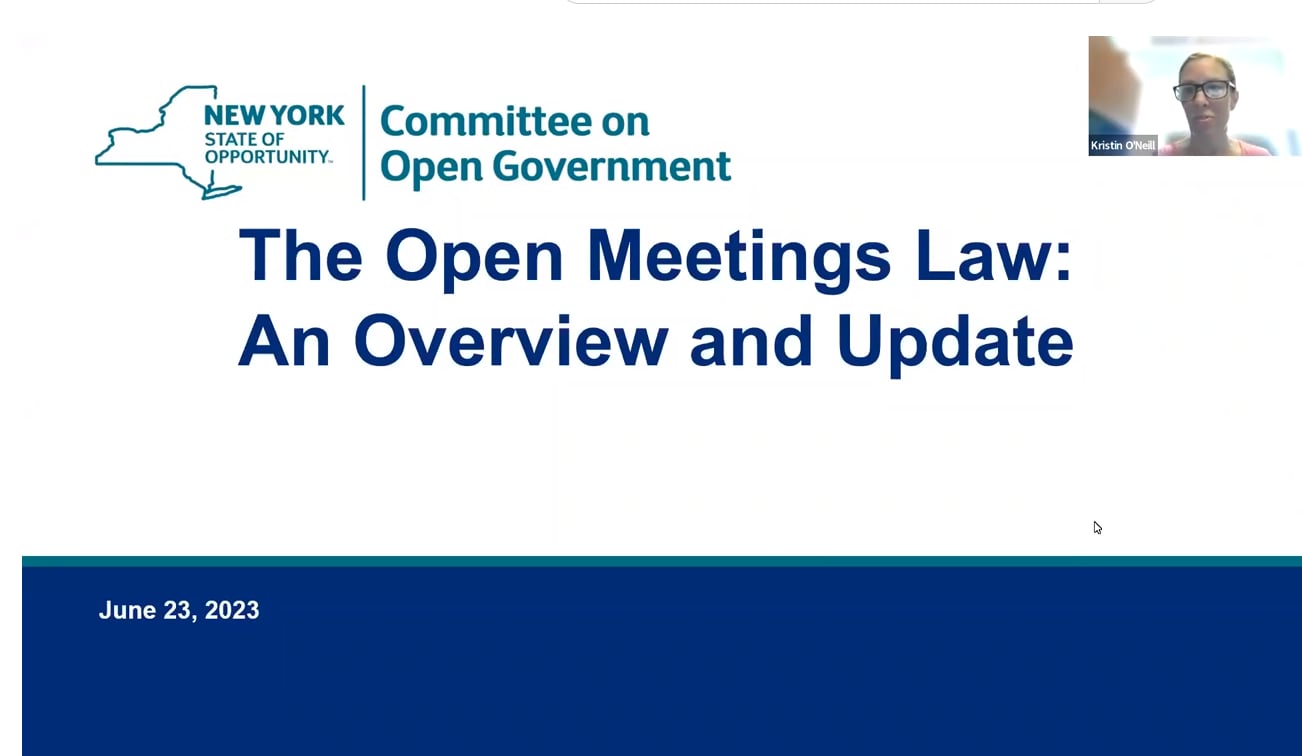 The Open Meetings Law: An Overview And Update - June 23, 2023 On Vimeo