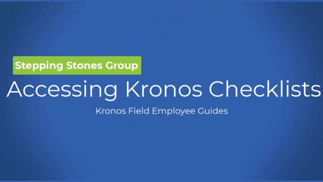 Accessing Kronos Checklists