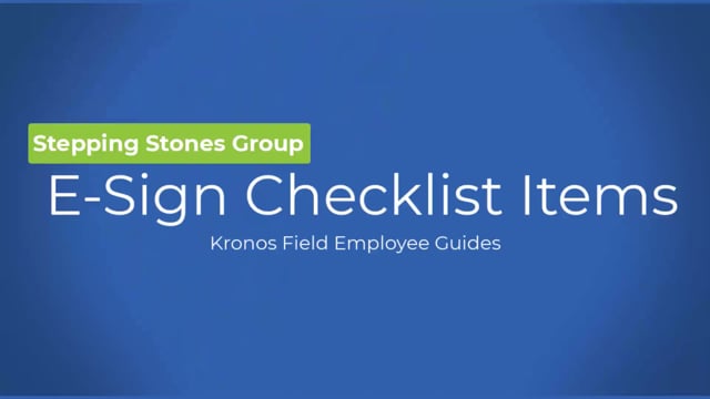 E-Sign Checklist Items