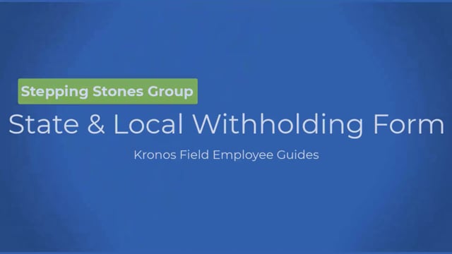 State and Local Withholding Form