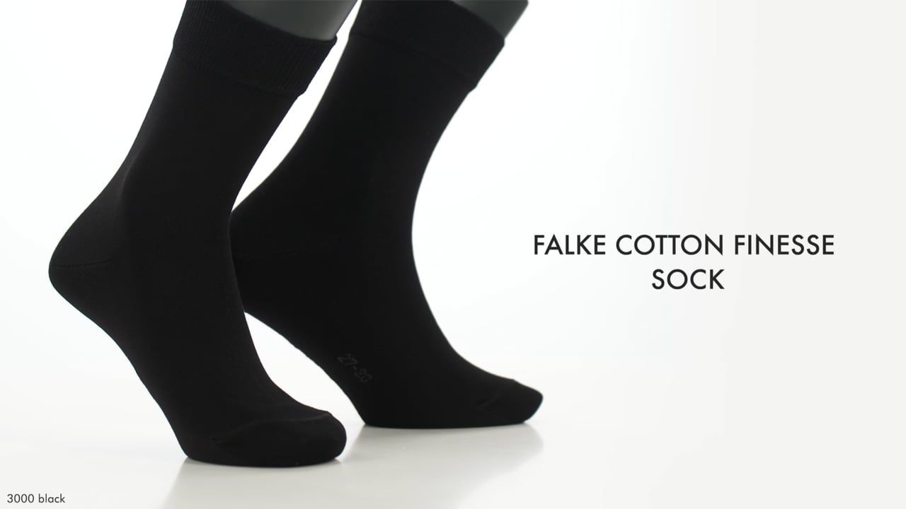 Ankle Socks Cotton Finesse (Black) | FALKE