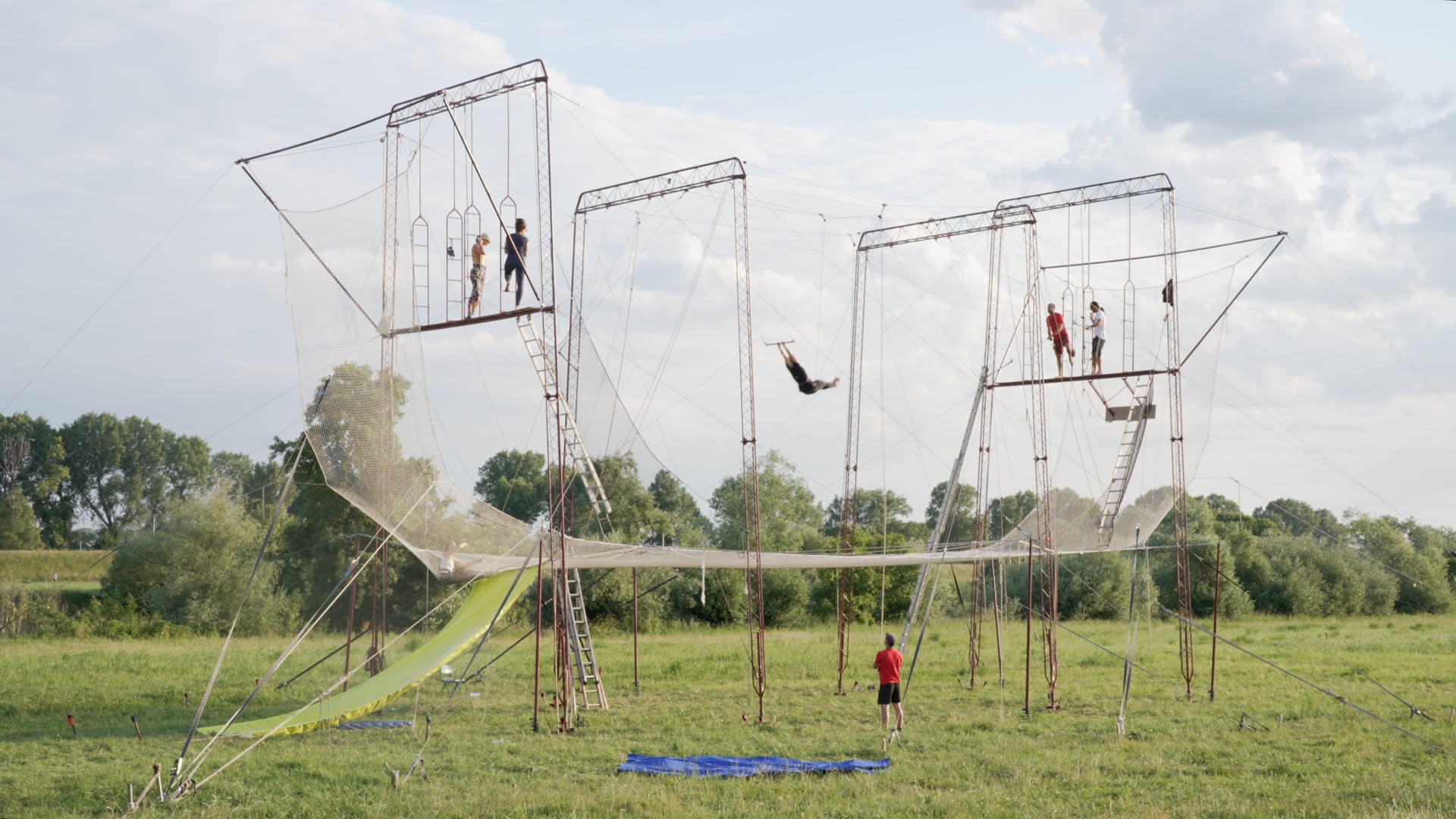 Circus tricks on open air