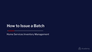 HS 09 03 Supplyware by MarginPoint How to Issue a Batch