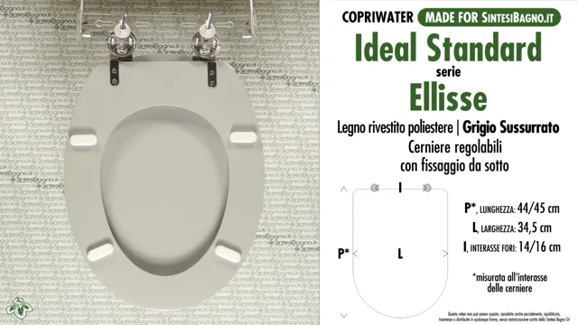 COPRIWATER per wc ELLISSE. IDEAL STANDARD. GRIGIO SUSSURRATO. Ricambio  DEDICATO  online!