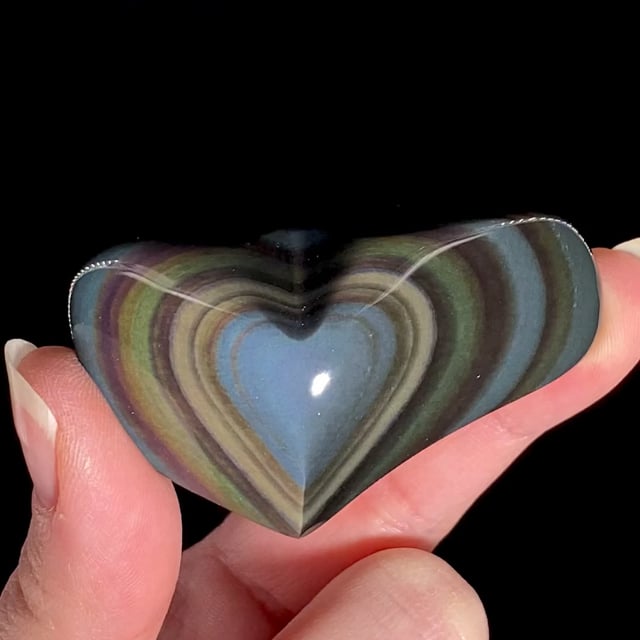 Rainbow Obsidian Heart