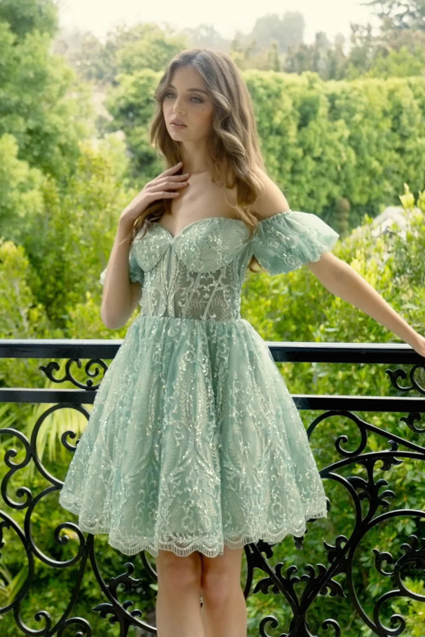 orange floral homecoming dress Primavera Couture 4014 Floral Homecoming Cocktail Dress main image 0