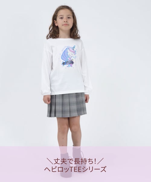 GLOBAL WORK ヘビロッTEE ガールズＴ長袖 130 猫 - トップス(Tシャツ