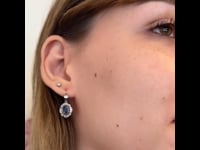 Diamond Sapphire Platinum 18k Pendant Earrings 4503-4685