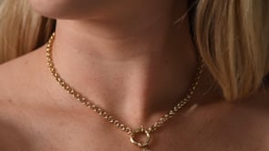 14kt Yellow Gold Rolo-Link Springring Necklace