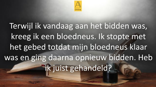 Bloedneus tijdens het gebed