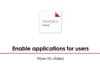 Enable applications for Users