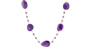 99.50 ct. t.w. Amethyst Bead Station Necklace in 18kt Gold Over Sterling