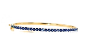 2.00 ct. t.w. Sapphire Bangle Bracelet in 18kt Gold Over Sterling