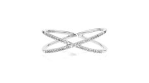 10 ct. t.w. Diamond Crisscross Ring in Sterling Silver