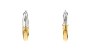 Italian Two-Tone Sterling Silver Hoop Earrings