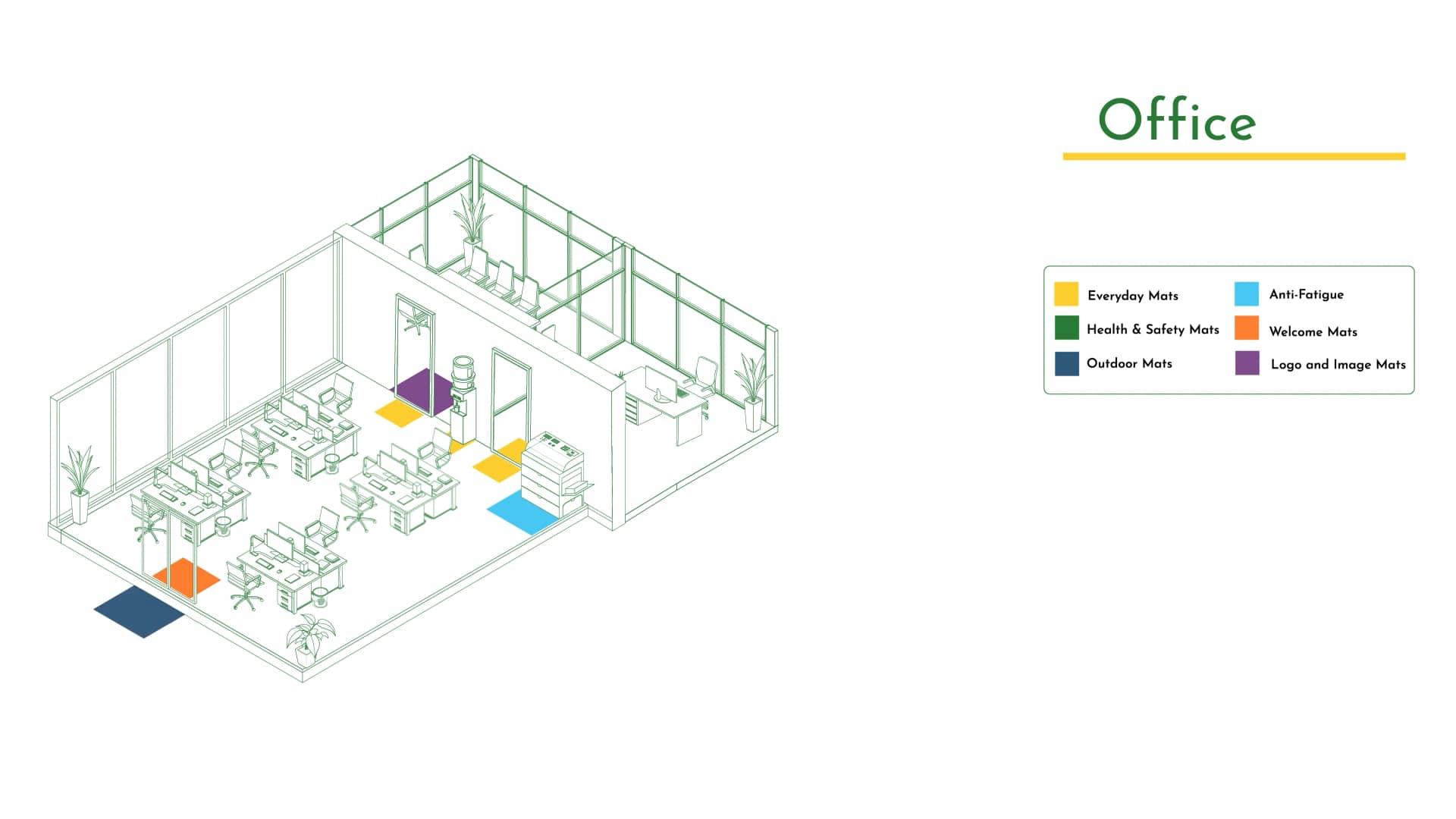 Fully serviced floor protection mats for offices on Vimeo