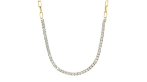 1.00 ct. t.w. Diamond Tennis Paper Clip Link Necklace in 18kt Gold Over Sterling