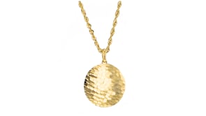 Italian 14kt Yellow Gold Square-Pattern  Circle Pendant