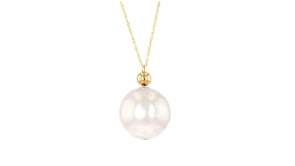 13-14mm Cultured Pearl Pendant Necklace in 14kt Yellow Gold