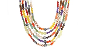 33.65 ct. t.w. Multi-Gemstone Multi-Strand Bead Necklace in Sterling Silver