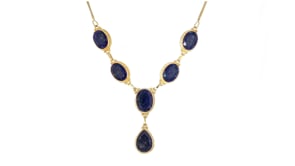 55.00 ct. t.w. Sapphire Y-Necklace in 18kt Gold Over Sterling