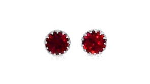 3.90 ct. t.w. Garnet Crown-Style Stud Earrings in Sterling Silver