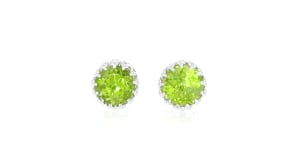 4.10 ct. t.w. Peridot Crown-Style Stud Earrings in Sterling Silver