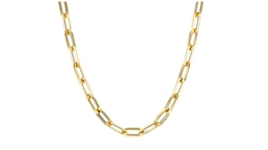Italian 18kt Yellow Paper Clip Link Necklace