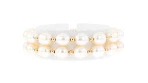 8-9mm Cultured Pearl Two-Row Bracelet in 14kt Yellow Gold