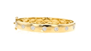 33 ct. t.w. Diamond Cluster Bangle Bracelet in 18kt Gold Over Sterling