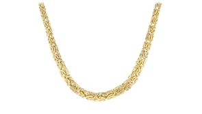 10kt Yellow Gold Graduated Byzantine Necklace