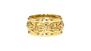 10kt Yellow Gold Byzantine Bordered Ring