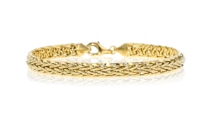 10kt Yellow Gold Flat Wheat-Chain Bracelet