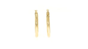 Italian 10kt Yellow Gold Twisted Oval Hoop Earrings