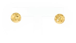 Italian 10kt Yellow Gold Textured Dome Stud Earrings