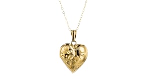 10kt Yellow Gold Floral Heart Locket Necklace