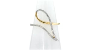 Diamond-Accented Geometric Loop Ring in 10kt Yellow Gold