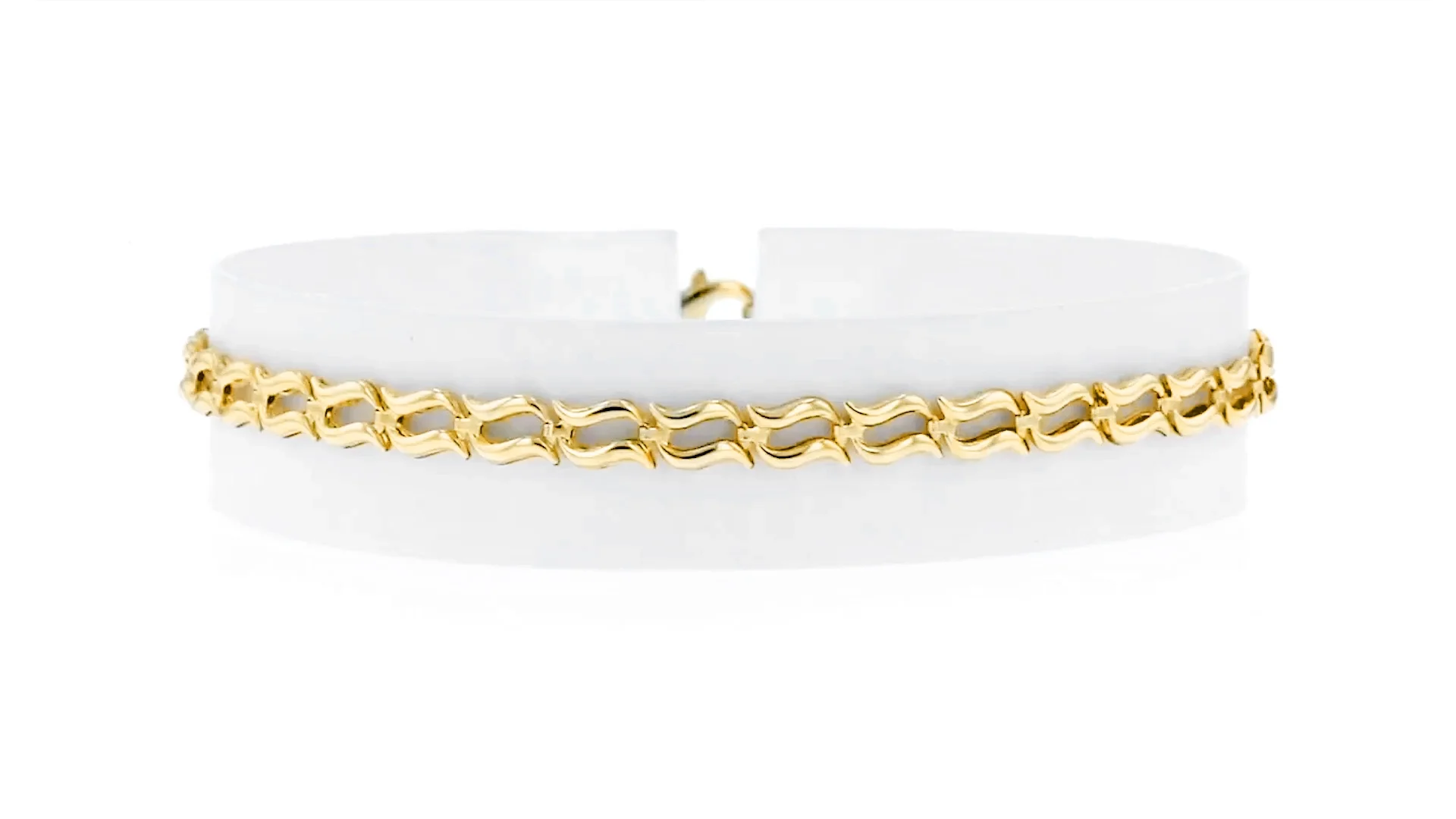 10kt Yellow Gold Wavy-Link Bracelet | Ross Simons