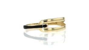 10kt Yellow Gold Open-Space Ring with Black Enamel