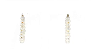 3-3.5mm Cultured Pearl Hoop Earrings in 10kt Yellow Gold
