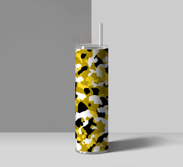 Blue Camouflage Tumbler Wrap PNG — drypdesigns