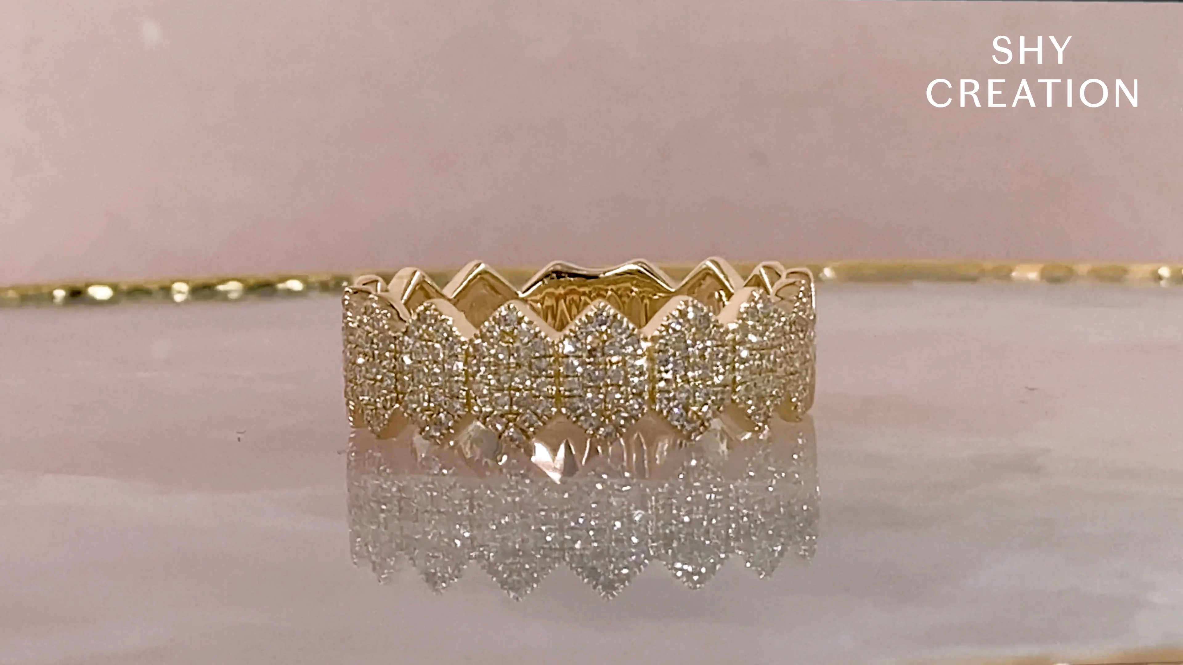 0.35CT DIAMOND PAVE HEXAGON RING – Shy Creation