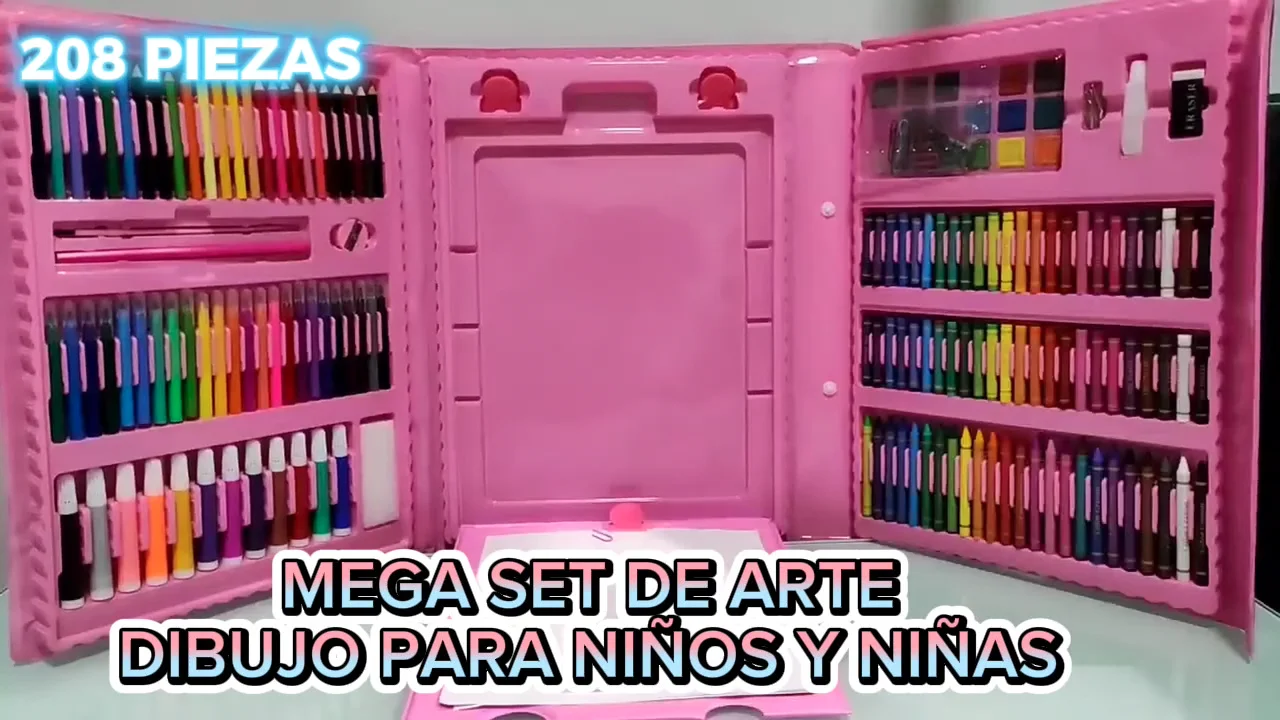 MEGA SET DE ARTE DE 208 PIEZAS NIÑAS / NIÑOS