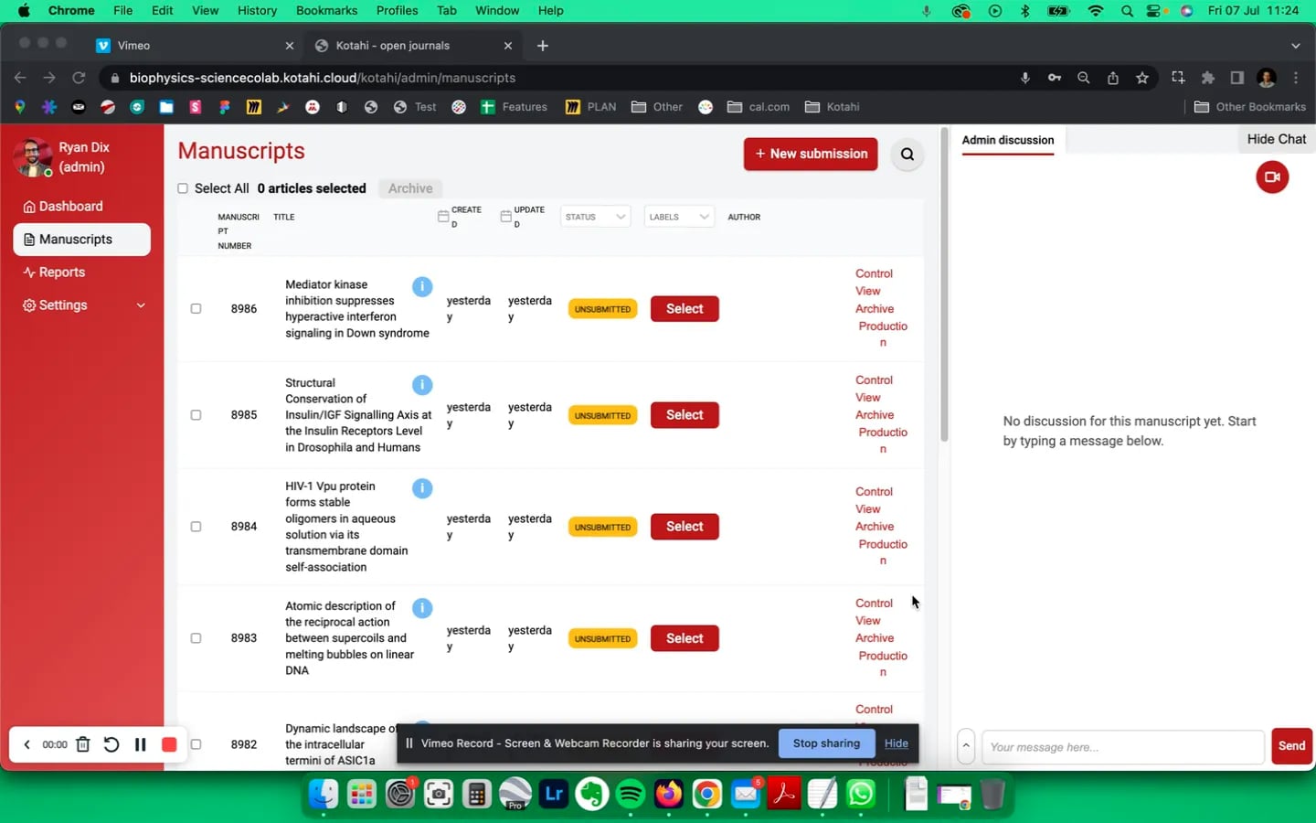 Kotahi | Biophysics Colab production workflow demo on Vimeo