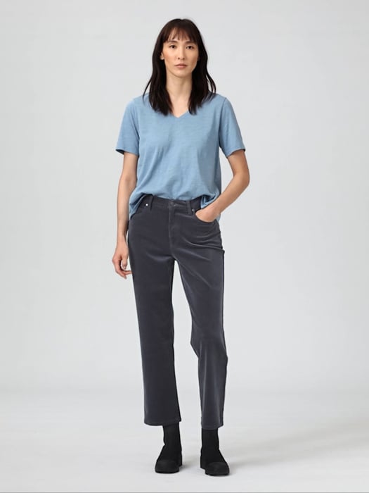 Straight Leg Cotton Stretch Pants - The Revury