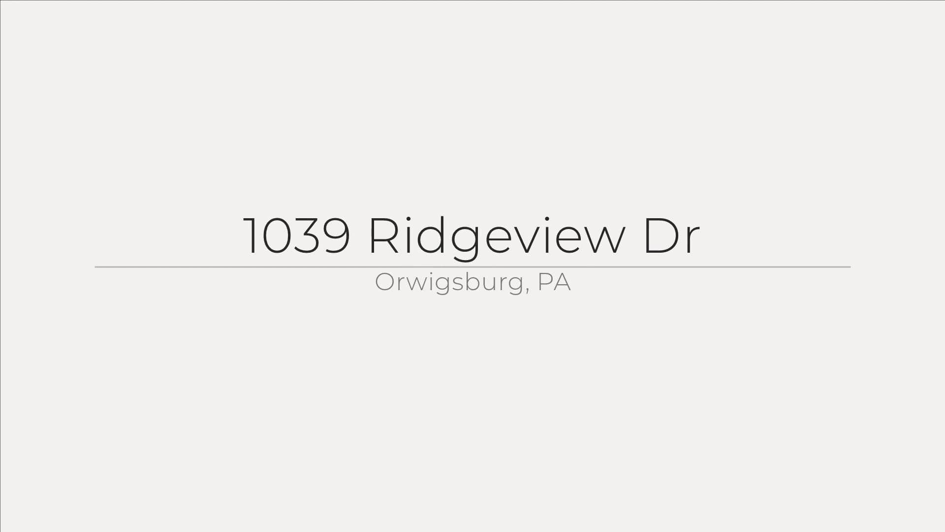 1039 Ridgeview Dr, Orwigsburg, PA on Vimeo