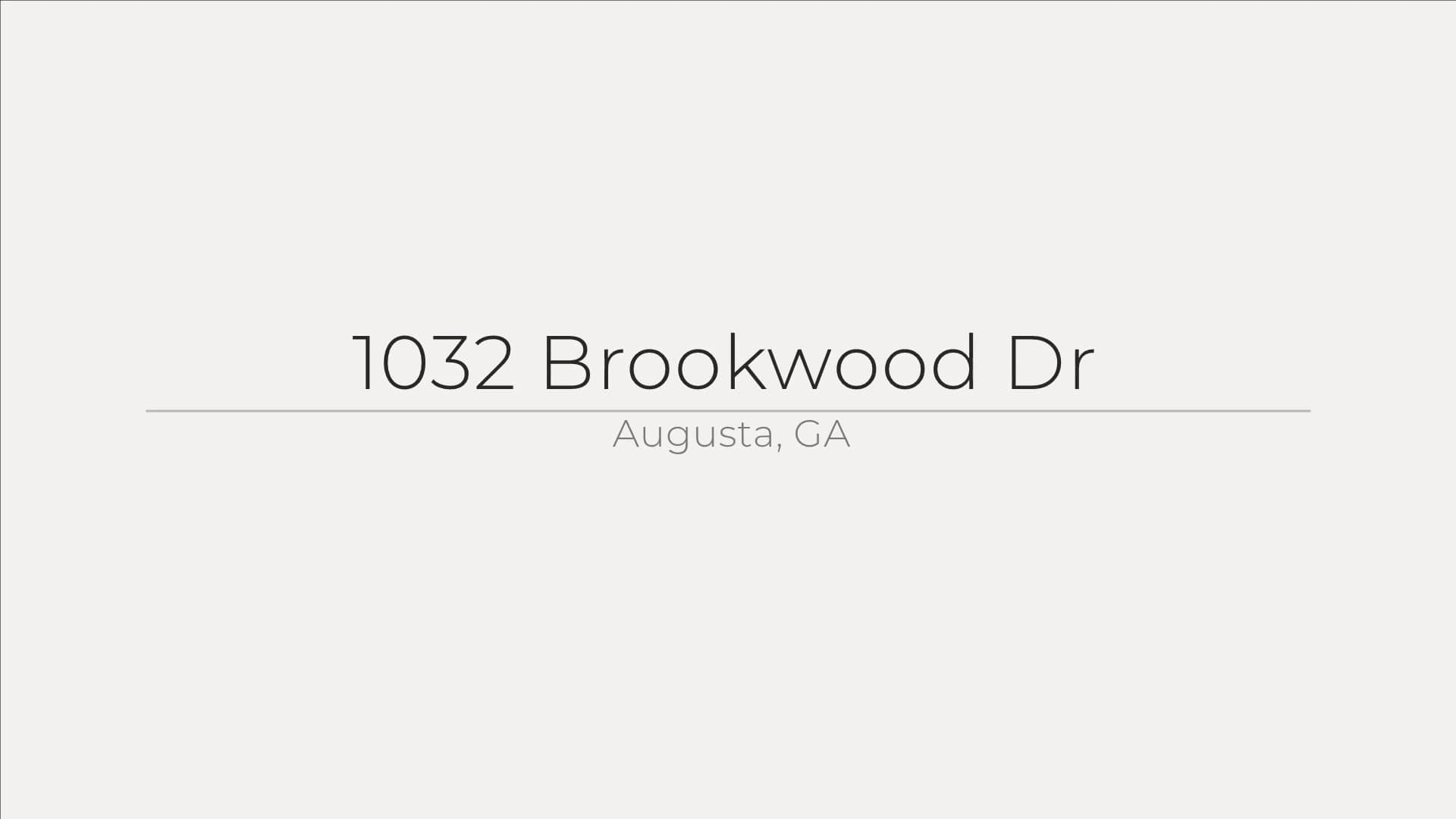 1032 Brookwood Dr, Augusta, GA on Vimeo