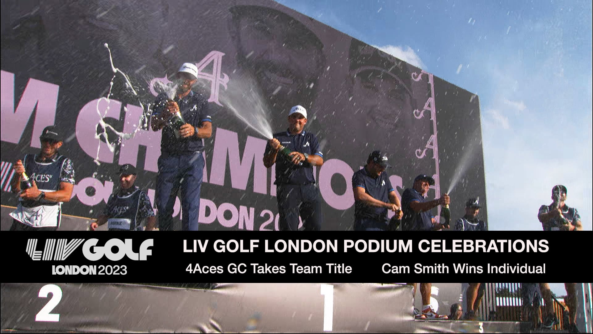 LIV Golf London Podium Celebration as 4Aces GC Earn Team Title and Cam Smith Wins Individual Competition on Vimeo