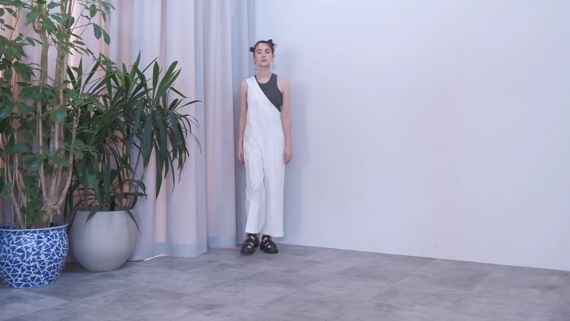 トップス UN3D. basic rib kt h/s 38 UN3D. - RIB COMBI SHORT TOP / リブコンビショートトップ