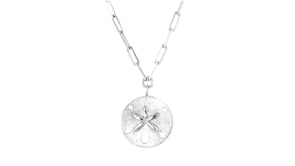 Sterling Silver Sand Dollar Jewelry Set Drop Earrings and Necklace